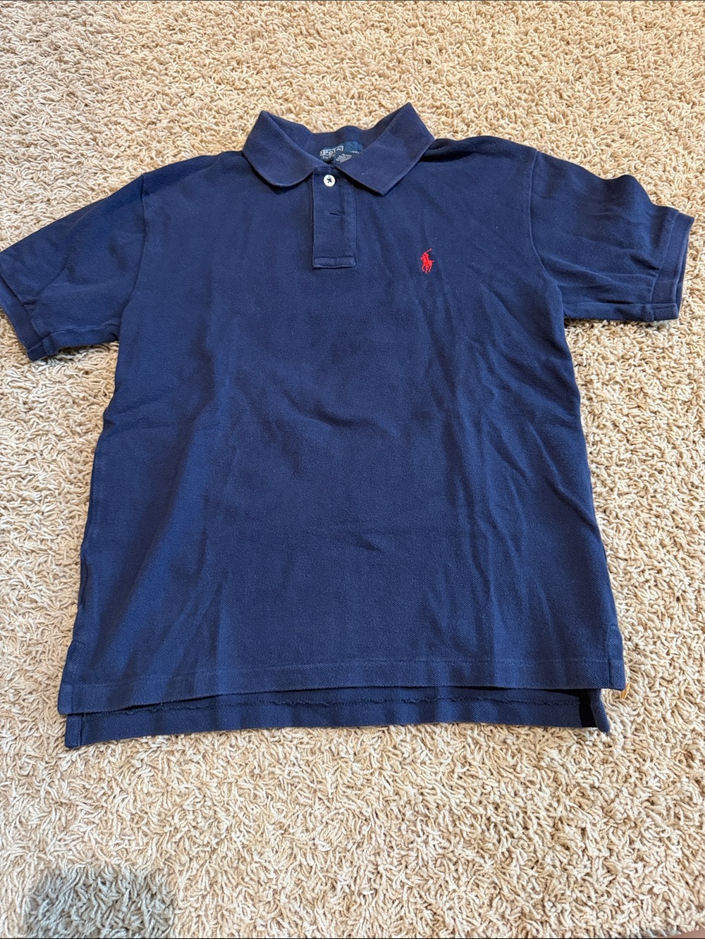 Polo by Ralph Lauren Navy Short Sleeve Polo with Red Pony
